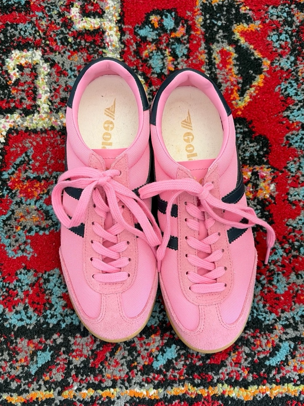 Gola Women’s Pink Sneakers with Black Accents